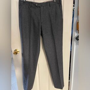 Loro Piana 100% Virgin Wool Charcoal Gray Pants Men 52 Fit 36x33 Made In Italy